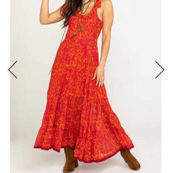 free people kika's printed midi dress